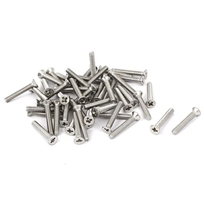 Image de sourcingmap 50pcs Vis Tête Fraisée Cruciforme Plate Boulon M2,5 x 16mm en Acier Inoxydable