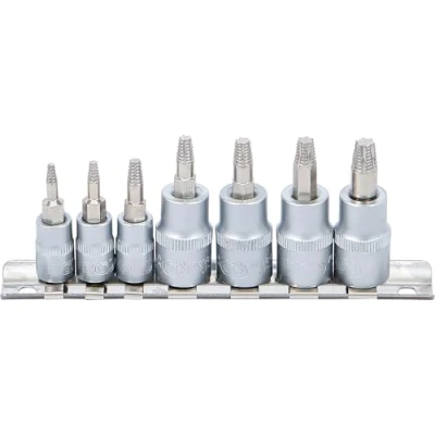 Image de Jeu d&#039;extracteurs de vis BGS Profil T Carré femelle 6,3mm (1/4&#039;&#039;) 10mm (3/8&#039;&#039;) Chromé