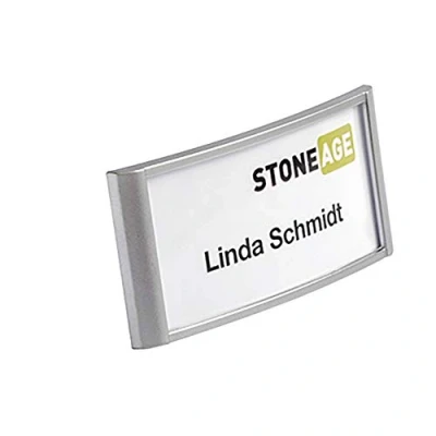 Image de Durable 854223 Boite de 10 Porte Badges avec Aimant 34 x 74 mm Argent