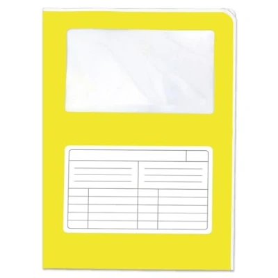 Image de Blasetti Dossiers porte documents avec fenêtre Sintex chrome jaune classeur de pour bureau, format A4, lot 50 pièces, papier usomain 120 g, ouvert sur deux côtés