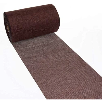 Image de DEKO AS Chemin de Table Aspect Lin en Polyester sans Odeur Chocolat 20 cm x 5 m