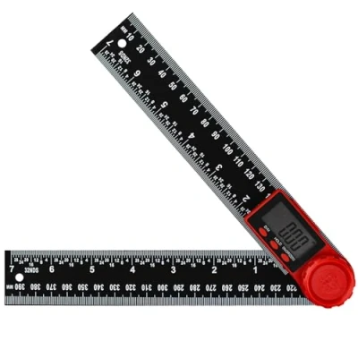 Image de Rapporteur d&#039;Angle Numerique 0 360,Numérique Angle Finder,Rapporteur à Double Échelle,avec Écran LCD et Fonction de Verrouillage,pour Travail du Bois,Construction Mesure