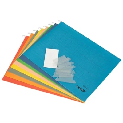 Image de HMF 250460 Lot de 8 dossiers à suspendre, pour documents, format A4 31,4 x 24 cm, multicolore