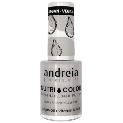 Image de Vernis à Ongles NutriColor, Finition Brillante, Tenue Longue Durée, Respirant, Couleur NC3 Gris d&#039;Andreia 10.5ml Nail Art DIY, Vegan et Non Testé sur les Animaux, Soin + en une Étape