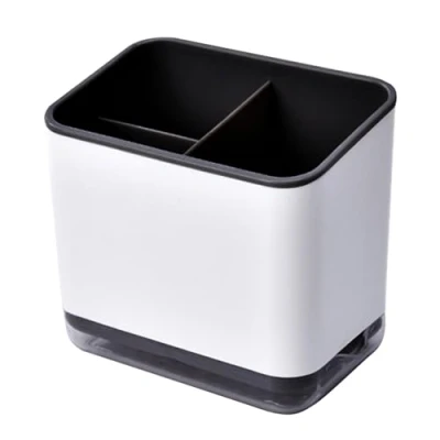 Image de Greyoe Porte Ustensiles, Egouttoir Couvert, Range Couverts Multifonctionnel à 3 Compartiments pour Égoutter Les (Noir)
