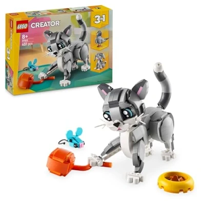 Image de LEGO Creator 3 en 1 Le Chat Joueur Se transforme Chien ou Pigeon Jeu de Construction pour Filles et garçons Amoureux des Animaux Idée Cadeau d&#039;anniversaire dès 8 Ans 31163