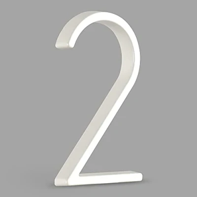 Image de HASWARE Panneau De NuméRo Maison Flottant: 5 Pouce (12cm) Signalisation Porte Moderne Frappant Pour Les Chiffres D&#039;Adresse Rue (2, Blanc)