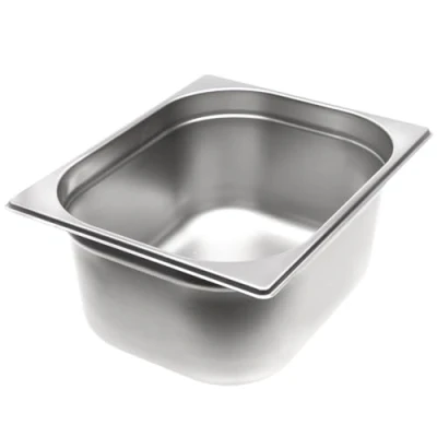 Image de Allpax Récipient GN 1/2 en acier inoxydable Hauteur : 150 mm alimentaire et résistant à la chaleur Pour égoutter ou comme insert de cuisson dans le chafing dish