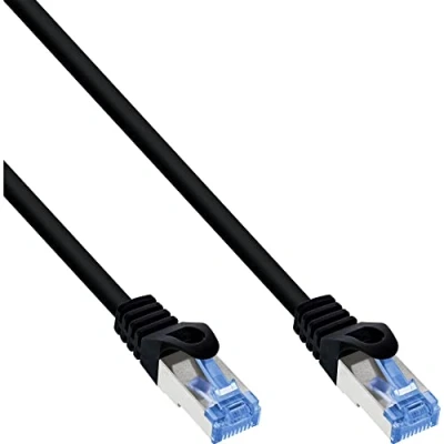Image de Cordon de raccordement CAT 6a INLINE 50 cm SFTP, PiMF sans halogène, bloqué noir