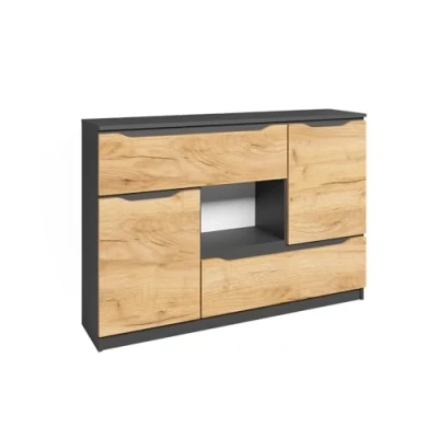 Image de Vicco Commode avec tiroirs Ruben, Anthracite/Chêne de Force doré, 120 x 84 cm