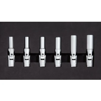 Image de KSTools 500.7300 Module Douilles à Bougie 3/8&#039;&#039; Articulées 6 Pcs