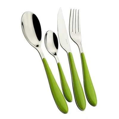 Image de BUGATTI CASA GGMU 023F50 Gioia Pomme Verte Ensemble de Couverts, 24 pièces Vert