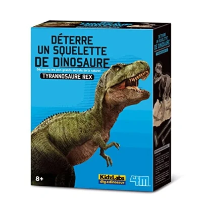 Image de 4M Kidzlabs: DETERRE Ton Dinosaure (Tyrannosaurus Rex) / Emballage F R A N C I S, Squelette dans Un Bloc de plâtre, boîte 17x22x6cm, 8+