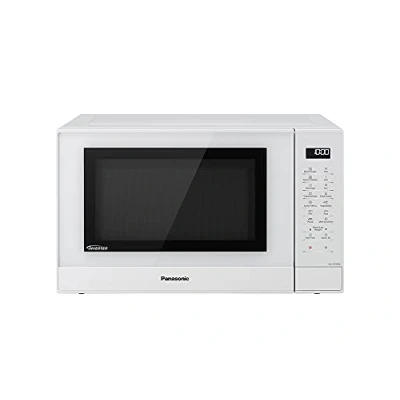 Image de Panasonic NN ST45KWEPG Four à Micro ondes Inverter avec Plateau Tournant, 32 Litres, Acier Inoxydable, 1000 W, 21 Programmes Automatiques, 7 Niveaux de Puissance, Écran LCD, Menu Junior, Blanc