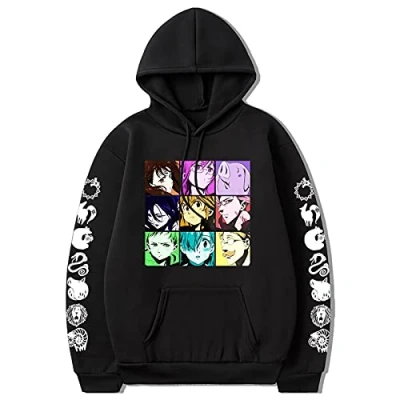 Image de XSLGOGO Sweat à Capuche Unisexe Anime The Seven Deadly Sins Meliodas Graphics Pull Manches Longues décontracté Dragon&#039;s Sin of Wrath