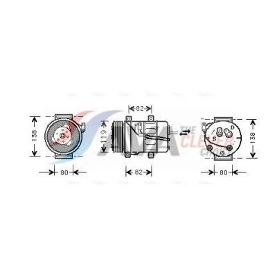 Image de PRASCO VOAK054 Compresseur De Climatisation DKS17CH PAG 100 R 134a VOLVO: S60 I, V70 2, S80 I