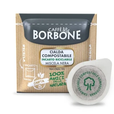 Image de Caffè Borbone Dosette Compostable, Mélange Noir 50 Dosettes de Café Système ESE
