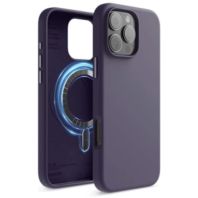 Image de elago Coque Magnétique en Silicone Compatible avec iPhone 16 Pro Max Étui 6,9 Pouces Tous Les Accessoires MagSafe Aimants Intégrés, à Prise Douce, Antichoc (Violet Intense)