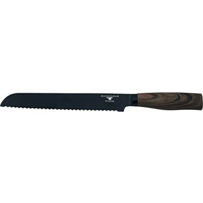 Image de Rockingham Forge Forester Series 8 couteau à pain lame en acier inoxydable avec un revêtement d’oxyde noir, poignée ergonomique bois