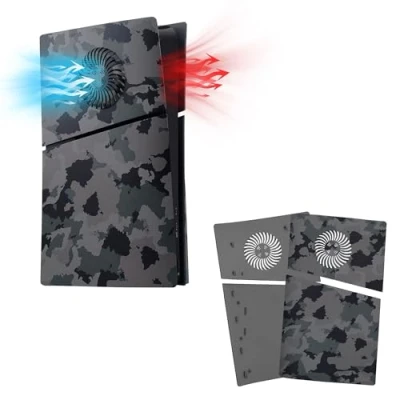 Image de Mcbazel PS5 Slim Faceplate Remplacement Plaque de Panneau Latéral Rigide ABS Housse Protection Façade Accessoires Ventilation pour Playstation 5 Digital Edition Camouflage