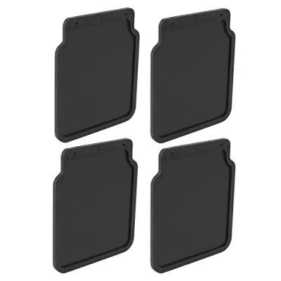 Image de Lot de 4 bavettes garde boue universelles en caoutchouc 23 x 20 cm Noir Pour remorque, caravane, voiture