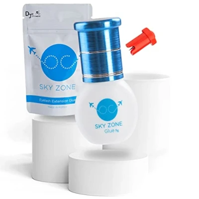Image de P Beauty Sky Glue Zone Colle pour Extensions de cils 5 ml Tenue ultra forte Temps séchage 1 à 2 secondes Moins vapeurs Durée vie 6 semaines permanente