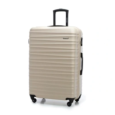 Image de WITTCHEN Valise de Voyage Bagage à Main Cabine Rigide en ABS avec 4 roulettes pivotantes Serrure Combinaison Poignée télescopique Groove Line Taille L Beige