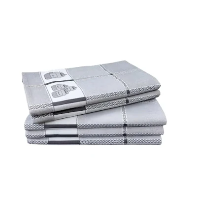 Image de kidparadise Lot De 5 Torchons Cuisine Coton Vaisselle Qualité Torchon 100% (Gris)