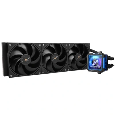Image de Thermalright FW PRO 360 Black CPU AIO refroidisseur de processeur avec écran LCD IPS résolution 320 x pour AM5&amp;Intel 1700/1851, puissant refroidi à l&#039;eau