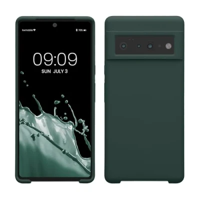 Image de kwmobile Housse Compatible avec Google Pixel 6 Pro Coque de téléphone Protection Souple en TPU Silicone Vert Mousse