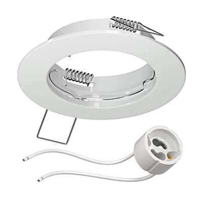 Image de ledscom.de Cadre de montage au plafond FERE, rond, blanc brillant (GU10/MR16/GU5,3/50mm) incl. douille GU10