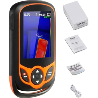 Image de VEVOR warmtebeeldcamera voor Android 256x192 pixels Hoge resolutie 0,07C hittegevoeligheid Temperatuurbereik van 20℃ tot 550℃ Infraroodcamera 25 Hz ideale keuze huisinspectie HVAC loodgieterswerk etc.