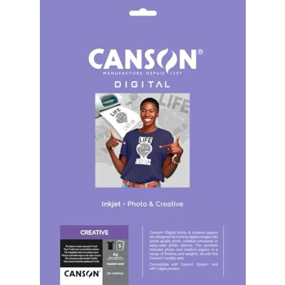 Image de CANSON Digital Creative Pochette 5 feuilles de papier transfert T shirt noir A4