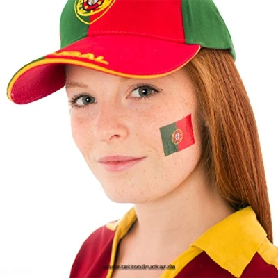 Image de 10 x Portugal Fan tatouages drapeau du temporaires EM 2021 (10)