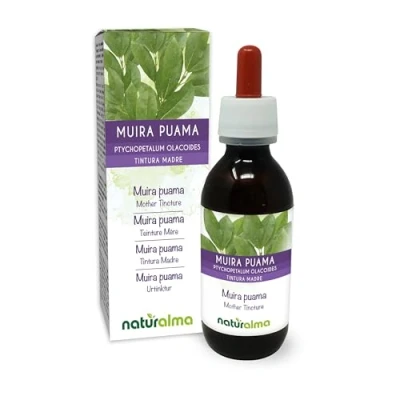 Image de Muira puama (Ptychopetalum olacoides) écorce Teinture Mère sans alcool Naturalma Extrait liquide gouttes 120 ml Complément alimentaire Végétalien ou végan