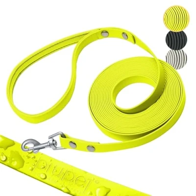 Image de PiuPet® Longe pour Chien 5m I 10m 20m Laisse Hydrofuge de remorquage Grand Accessoires Gros Laisses Chiens Jaune Fluo