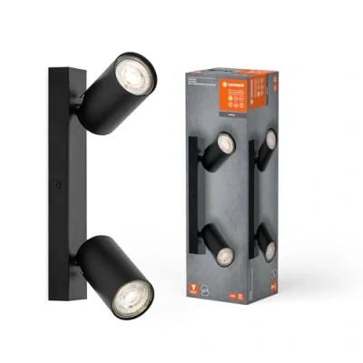 Image de Spot LEDVANCE LED OCTAGON 2 x 3,4W, GU10, 460lm, noir, 2.700K, lumière chaude, design intemporel