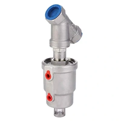 Image de Vanne à siège incliné 1/2 &quot;DN 15 vapeur pneumatique en acier inoxydable angulaire filetage interne pneumatique(3/4“ DN20)