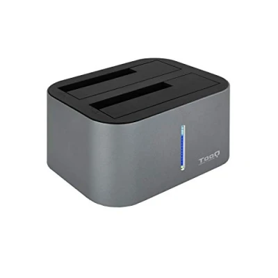 Image de Tooq TQDS 805G Station d&#039;accueil avec Double Baie SATA pour disques de 2,5&quot; et 3.5&quot;, USB 3.0/USB 3.1 Gen1, Compatible 2.0, Fonction Clone Offline, Couleur Grise