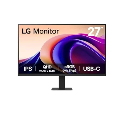 Image de LG 27U631A B Ecran PC bureautique 27&quot; Dalle IPS résolution QHD (2560x1440), 5ms 100Hz, HDR 10, sRGB 99% (CIE1931), inclinable, HDMI 2.0, USB C (15W)