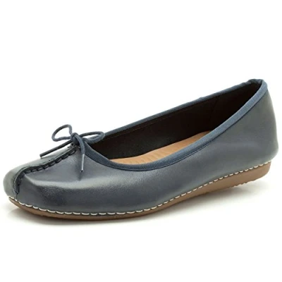 Image de Clarks Freckle Ice Ballerines, Femme, Taille: 38, Dunkelblau Cuir
