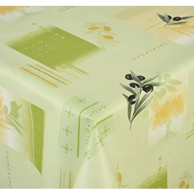 Image de Venilia Nappe &quot;vert Olive&quot; linge de table toile cirée maintenance réduite hydrophobes, Polyester, PVC, rectangulaire, 140 x 200 cm, 55052