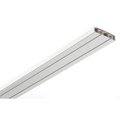 Image de GARDINIA Kit de tringle à Rideaux complet avec 2 rails intérieurs montage inclus 3 x 120 cm Blanc