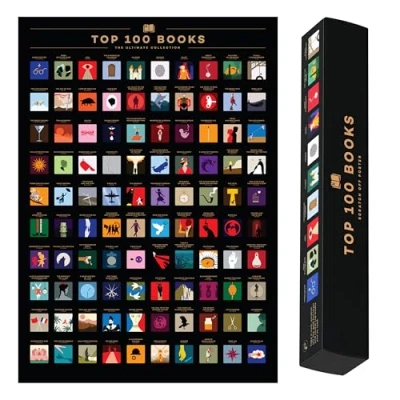 Image de Enno Vatti Poster à gratter de 100 livres Liste des meilleurs seaux pour les amateurs avec classiques tous temps, icônes uniques et un emballage qualité supérieure