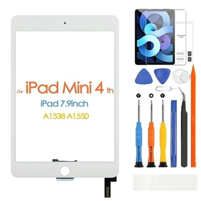 Image de ARSSLY Écran Tactile pour iPad Mini 4 7.9 2015 Digitizer A1538 A1550 Remplacement Panneau de Verre avec Outils(Non LCD (blanc)