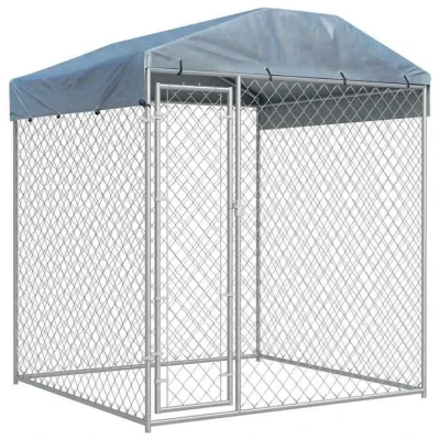 Image de vidaXL Chenil d&#039;extérieur avec Toit pour Chiens 2x2x2,1 m