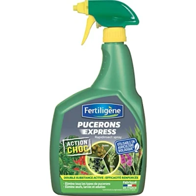 Image de FERTILIGENE FPUC700 Pulvérisateur Insecticide Pucerons Express Prêt à L&#039;emploi700 ml A base huile de colza et pyrèthre (extrait chrysanthème) Pour pucerons, araignées rouges, cicadelles 7m²