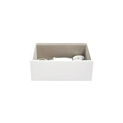 Image de Stackers Mini boîte à bijoux épaisse, Imitation cuir, blanc, Taille unique