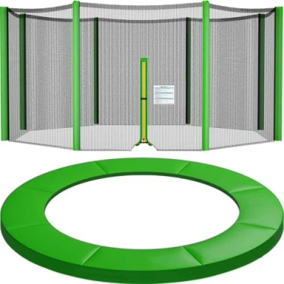 Image de ULTRAPOWER SPORTS Filet de Sécurité et Coussin Protection Ressorts pour Trampoline avec Diamètre 244cm 305cm 366cm 397cm 6/8 Barres (Vert, 8barres)