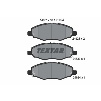 Image de TEXTAR 2452301 Jeu de plaquettes frein avec indicateur d&#039;usure TOYOTA: HILUX 3 Pick up, Pritsche/Fahrgestell (KUN1, TGN3, TGN2, TGN1,